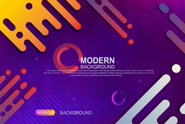 Abstract design with a gradient of blue and purple the outlines of oblique colored rounded stripes