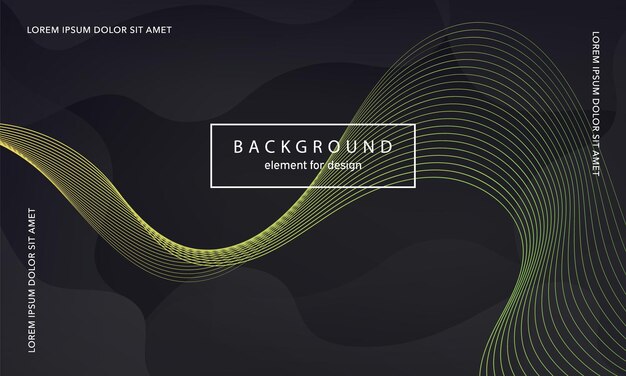 Abstract digital background. Green wave element for design poster.