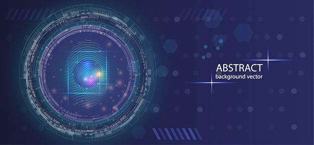 Abstract digital conceptual Fingerprint technology security background.