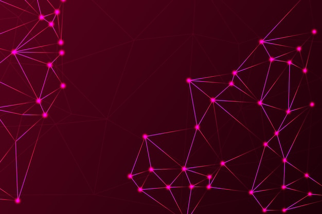 abstract digital network with glowing nodes and lines on a night technology background