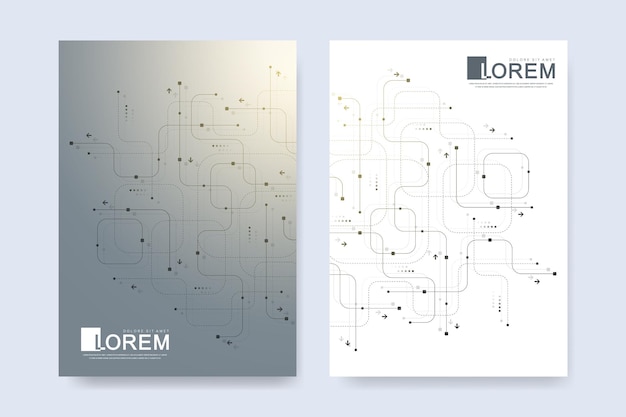 Abstract digital technology cover template design report brochure flyer poster header banner