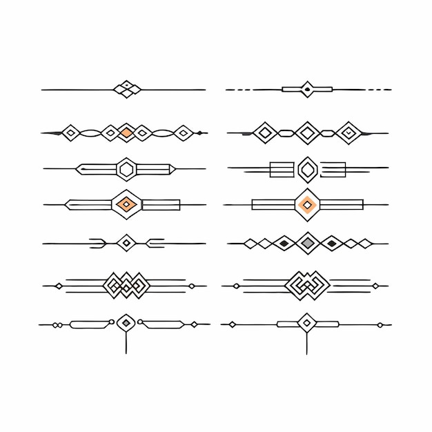 Abstract dividers set of geometric lines collection 11