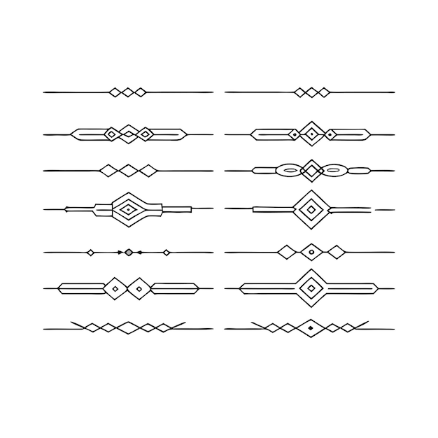 Abstract dividers set of geometric lines collection 6