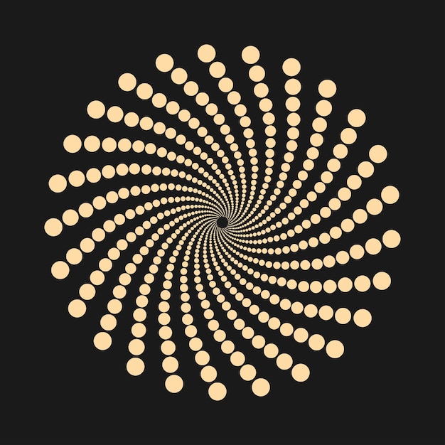 Abstract dotted shape  swirl geometric vector design element