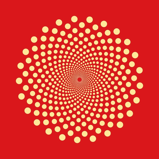Abstract dotted shape Vector design element isolated on red background