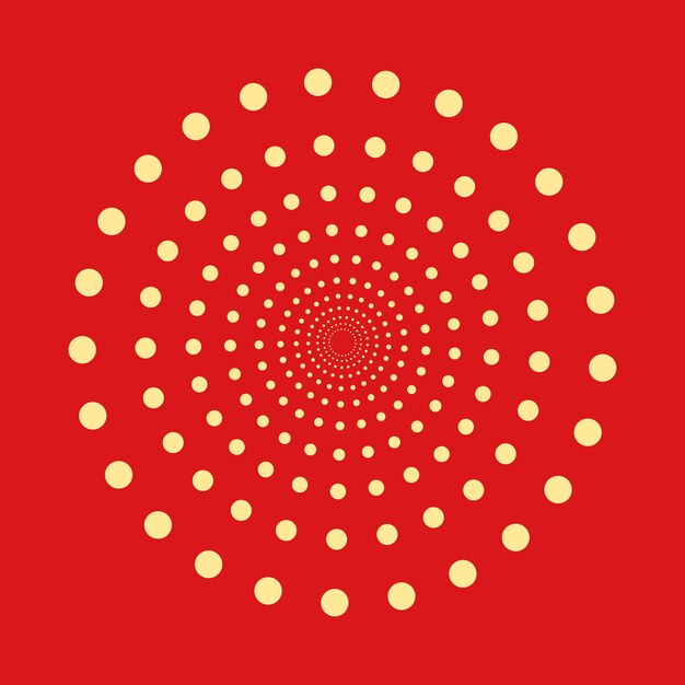 Abstract dotted shape Vector design element isolated on red background