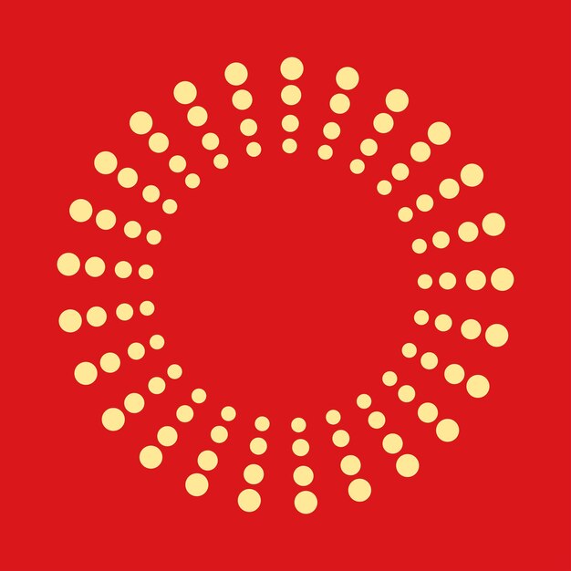 Abstract dotted shape Vector design element isolated on red background