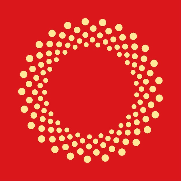 Abstract dotted shape Vector design element isolated on red background