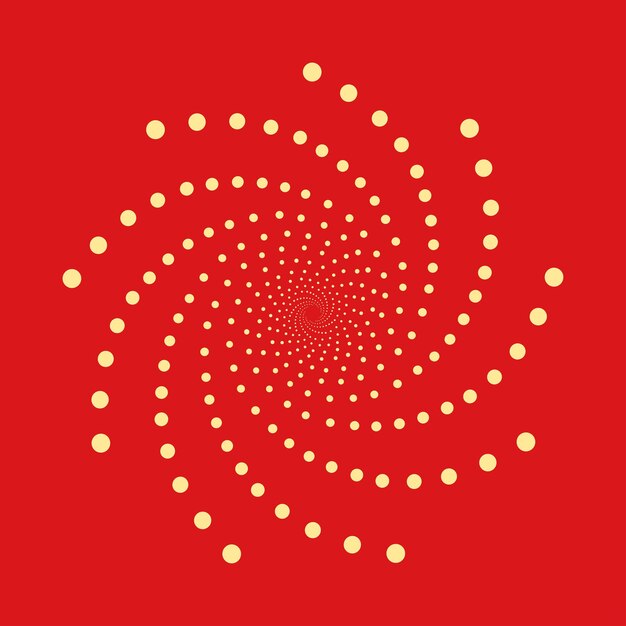 Abstract dotted shape Vector design element isolated on red background