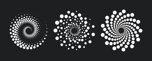 abstract dotted spiral geometric shapes collection