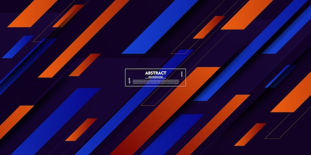 Abstract dynamic blue and orange gradient illustration background with simple rectangle pattern