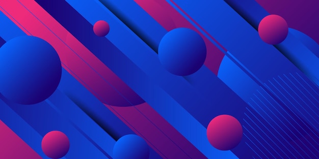 Abstract dynamic purple gradient illustration background with simple blue rectangle pattern with 3D