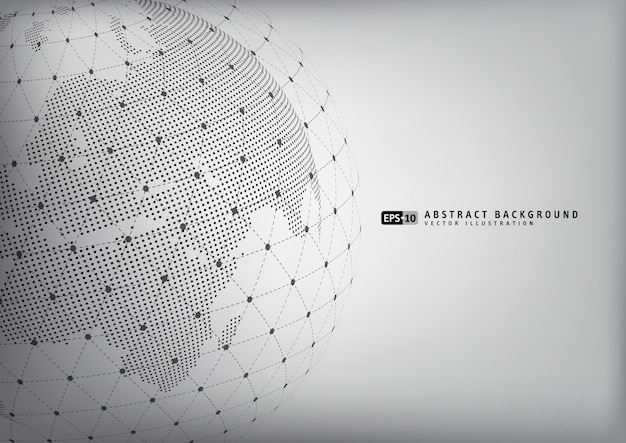 Abstract earth globe with wireframe sphare