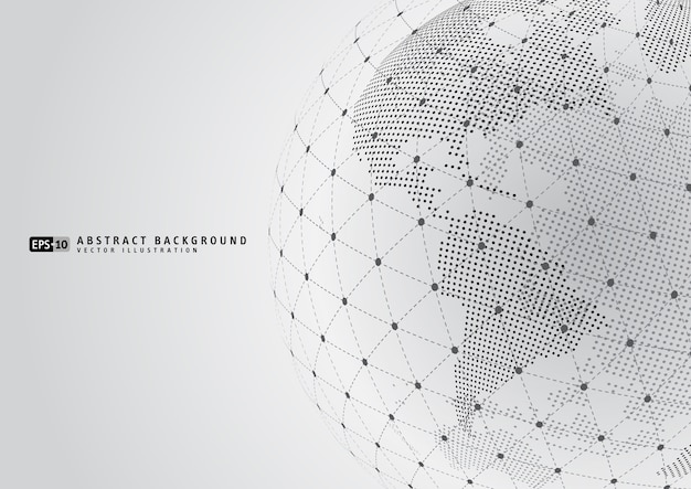 abstract earth globe with wireframe sphare