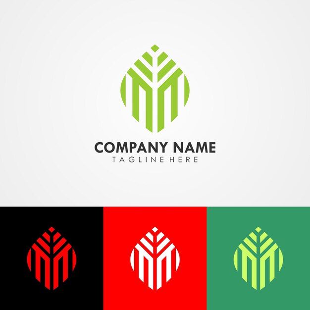 Abstract ecology company branding logo design, design template with leaf icon