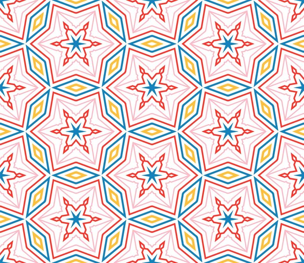 Abstract fantasy thin line hexagon, triangle geometric seamless pattern. Creative mosaic, tile