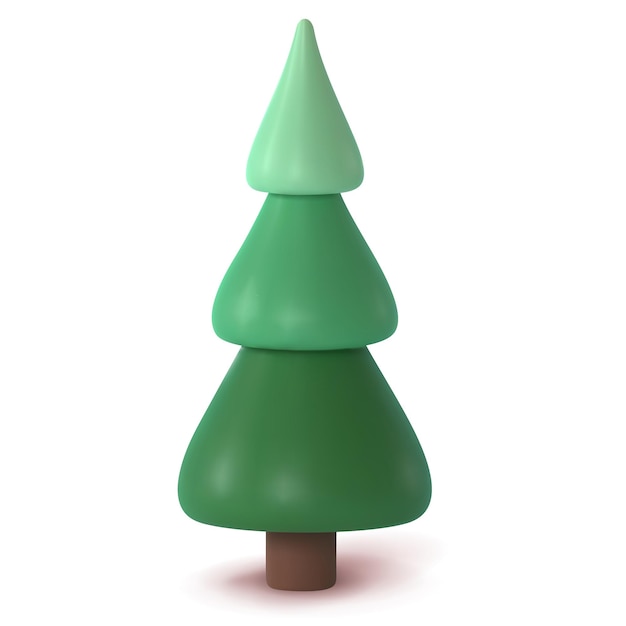 abstract fir tree isolated on a white background 3d rendering vector illustration