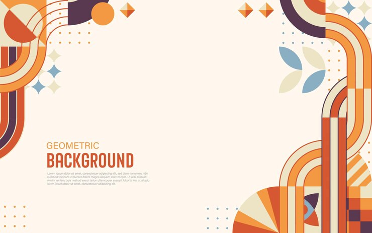 Abstract flat geometric background earth color tone style