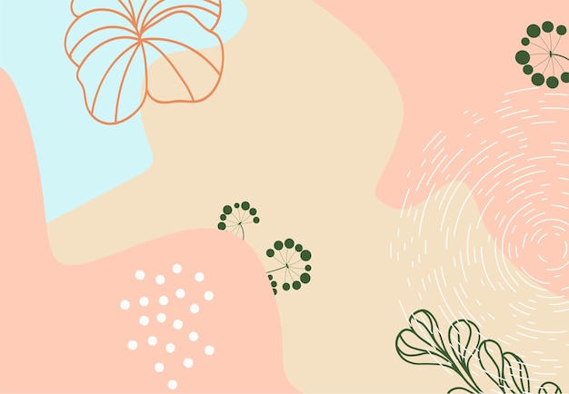 abstract floral background with abstract natural shape leaf and floral ornament in soft color