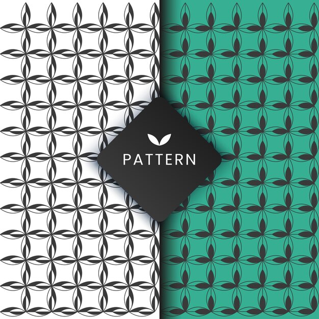 Abstract flowerish geometric shapes seamless patterns background