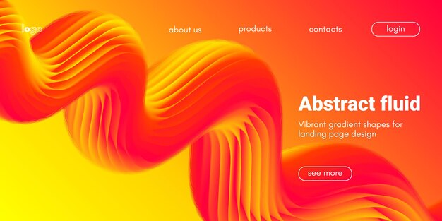 abstract fluid background with colorful gradient curved shape