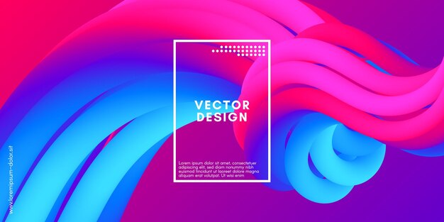 abstract fluid background with colorful gradient curved shape