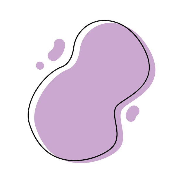 abstract fluid shape organic amoeba blob shape abstract pastel color with line vector illustration