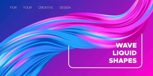 Abstract fluid shapes gradient background in vibrant colors
