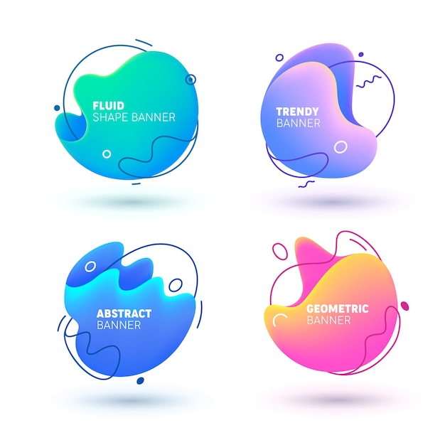 Abstract Fluid Trendy Gradient Banner Design