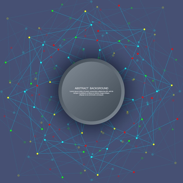Abstract fractal background and geometric pattern with connecting dots and lines