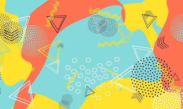 Abstract fun background. Colour shapes pattern. Splash fun backdrop.