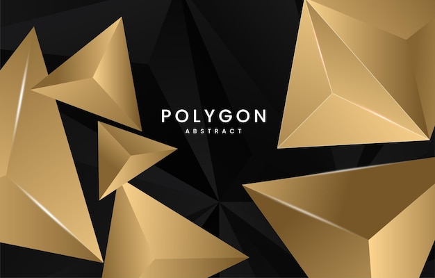 Abstract futuristic background black polygon vector design, with yellow light line. Abstract Dark