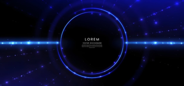 Abstract futuristic background with glowing light circle