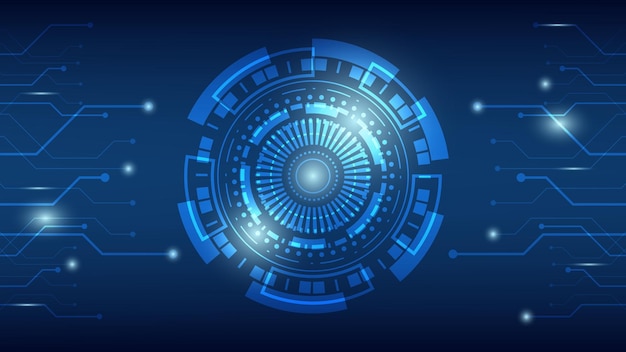 abstract futuristic innovation technology background concept virtual blue light Hi tech circle