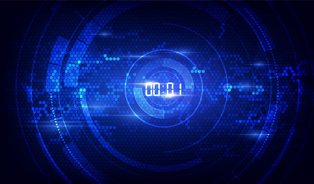 Abstract Futuristic Technology Background with Digital number timer concept and countdown,