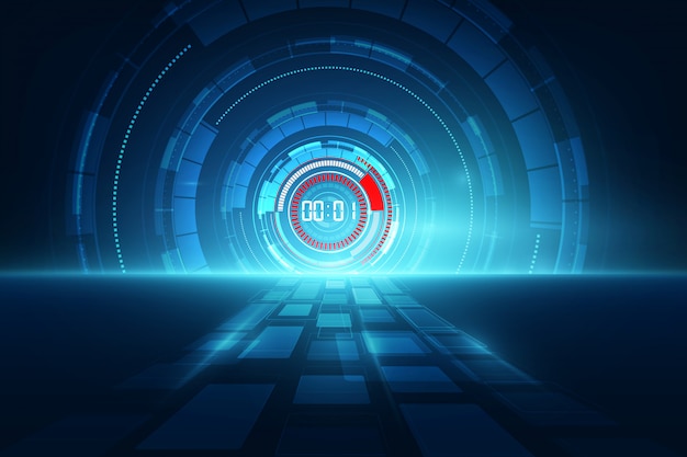 abstract futuristic technology background with digital number timer concept 