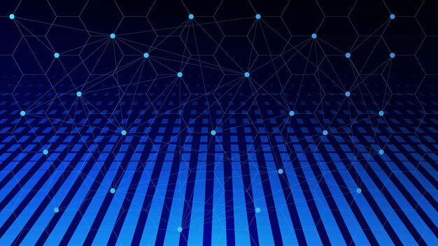 Abstract futuristic technology with hexagons and particles for hi tech communication concept design