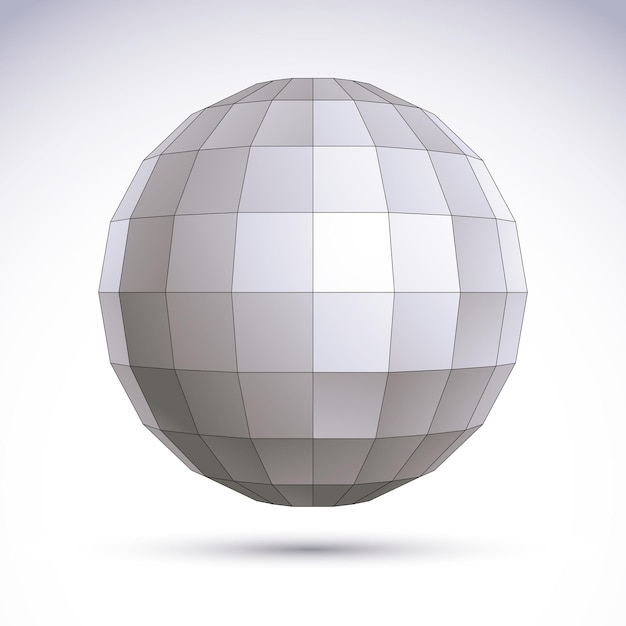 abstract geometric 3d object, modern digital technology and science theme vector illustration, clear eps 8.