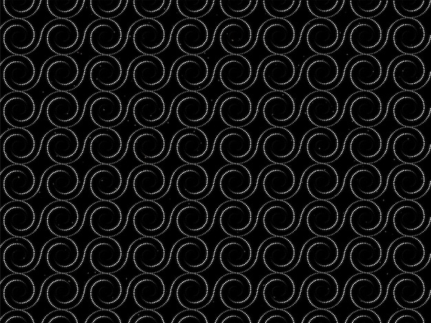 Abstract Geometric Background With Dot Swirl In Black Color