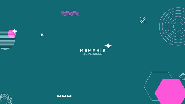 Abstract geometric background with Memphis elements retro style