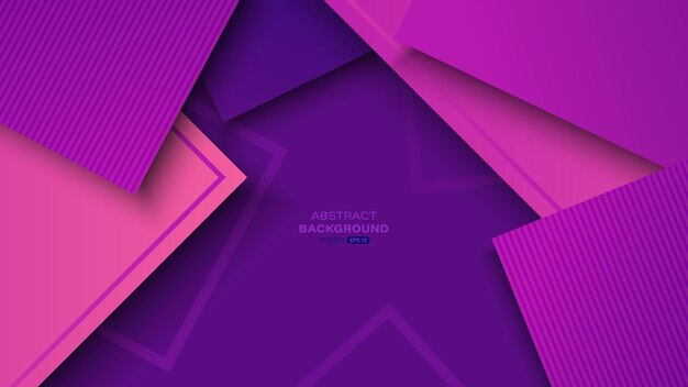 Abstract geometric background with purple paper cut layers and diagonal line