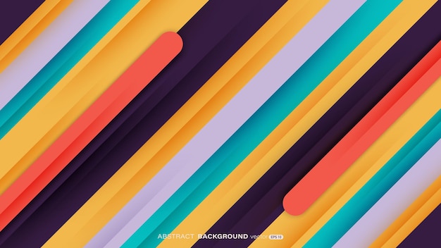 abstract geometric diagonal colorful shape with shadow background