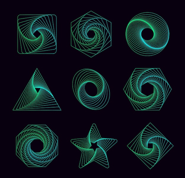 Abstract geometric elements Universal dynamical forms flowing lines