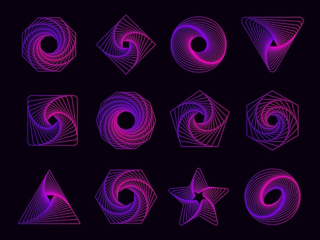 Abstract geometric elements Universal dynamical forms flowing lines