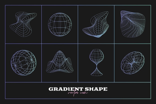 Abstract Geometric icon shape collection