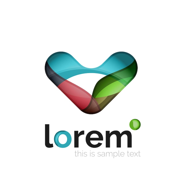 abstract geometric logo created with overlapping smooth shapes