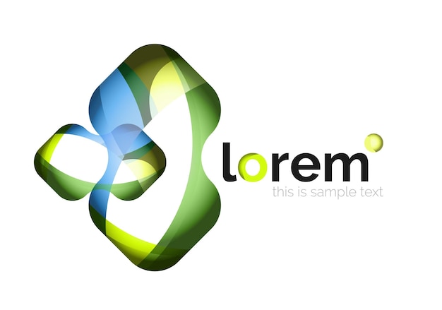 abstract geometric logo created with overlapping smooth shapes