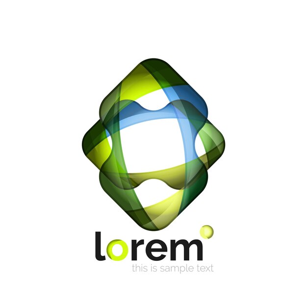 abstract geometric logo created with overlapping smooth shapes