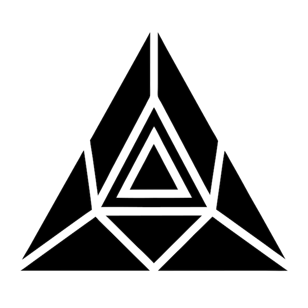 Abstract Geometric Logo with Overlapping Triangles and Modern Typography