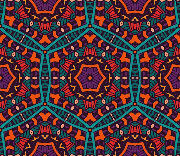 Abstract geometric mosaic vintage ethnic seamless pattern ornamental
